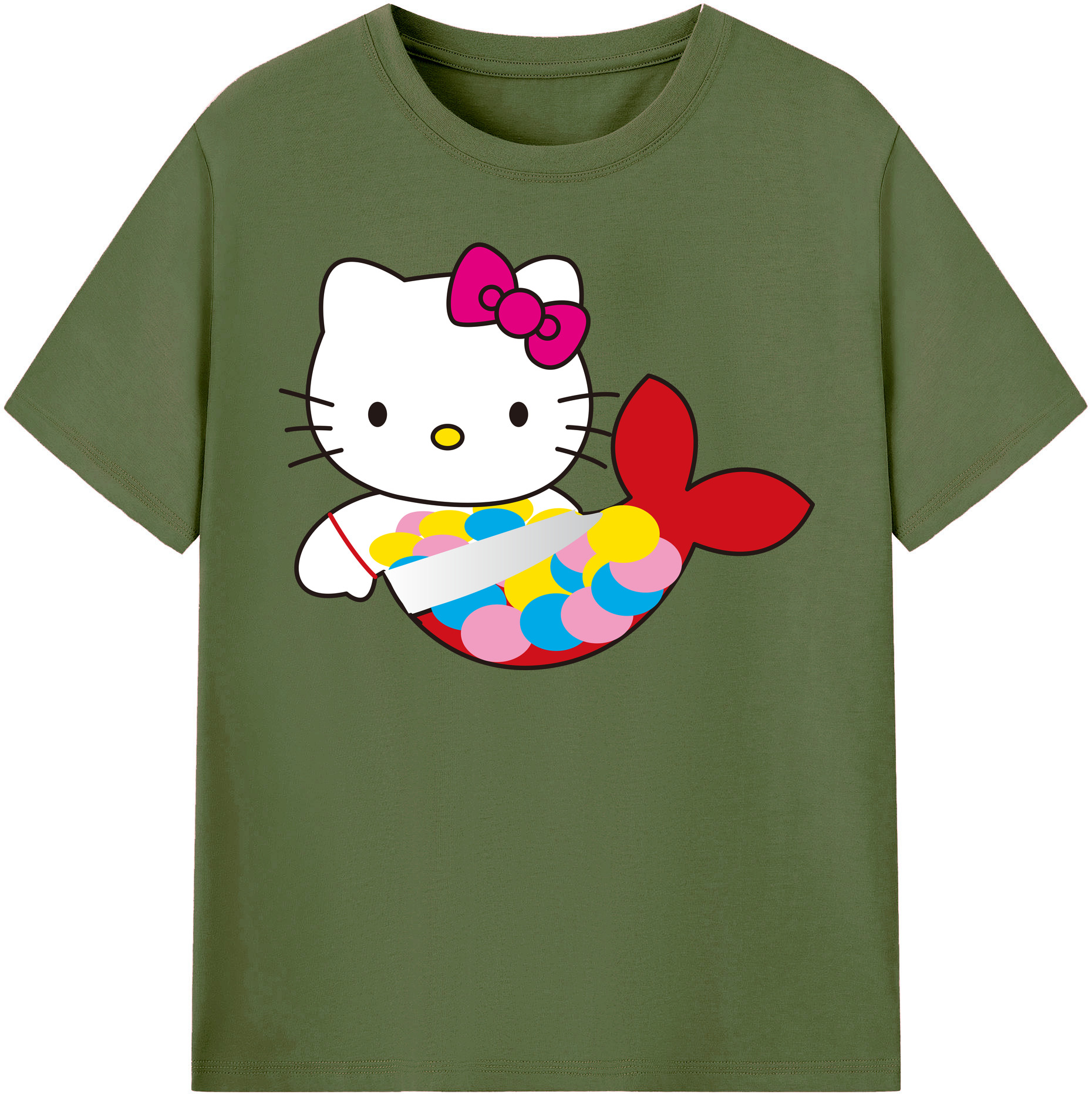 （画像用） Hello Kitty ハローキティ 綿100％半袖Tシャツ（フロントプリント）